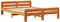 vidaXL Massivholzbett, Holzbett mit Kopfteil Fußteil Lattenrost, Doppelbett für Schlafzimmer, Bett Bettgestell, Wachsbraun 140x190cm Kiefernholz