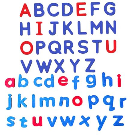 KICHOUSE Alphabet Kühlschrankmagnete 52 Stück Lernspielzeug Vorschule Und Großbuchstaben Heimdekoration Notizzettel