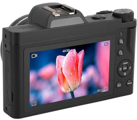 5K Digitalkamera für Fotografie, 48 MP Autofokus Vlogging Kamera, 16 Fach Digitaler Zoom Videokamera mit 3,5 Zoll Bildschirm, Blitzlicht für Anfänger und Erwachsene