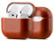 Maogoam für AirPods 4. Generation Tasche Leder, Echtes Crystal Oil Wax Rindsleder Tasche Hülle für Apple Airpods 4, Handgefertigt komplett verpackt, Mode Eleganter Stil, Orange