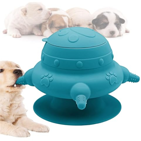 Mangeoire pour Chiots en Silicone, Chargeur de Lait pour Chiots, Bleu | Station d'allaitement pour Chiots, Alimentation pour Chiots pour Plus, Ventouse de Base, pour Chatons, Chiens, Lapins