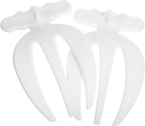 Cabilock Pinzas para Ensalada De Plástico Reutilizables, Tenedor Pequeño De Mezclar 3 Puntas, Color Blanco, Utensilios De Cocina para Servir Fruta y Verduras, Juego De 2 Piezas
