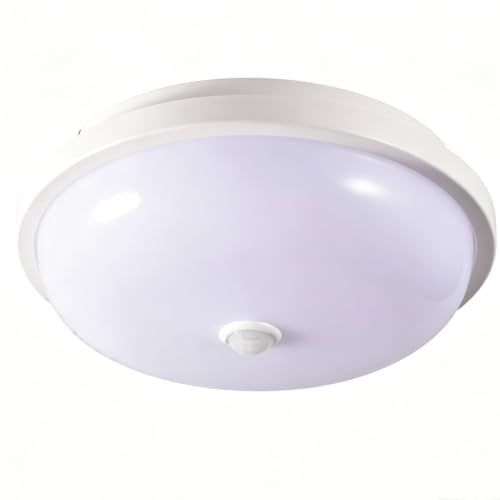 Etrogo LED Deckenleuchte mit Bewegungsmelder PIR Warmweiß 10W 17cm | Automatisches EIN/AUS 3000K 1000lm 230V-(Rund)