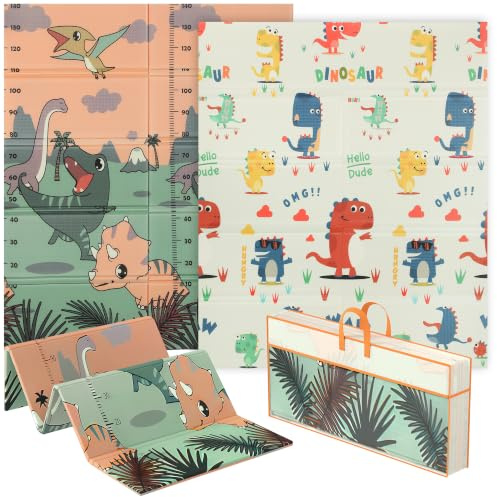AIYAPLAY Baby Play Mat Foldable 177 x 146 x 1.5cm Dinosaur Theme