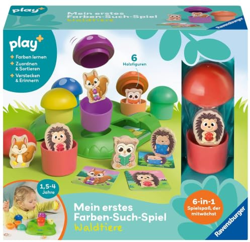 Ravensburger Play+ Farben-Such-Spiel: Waldtiere - für Kinder von 1,5-4 Jahre, Sortierspiel, Farbenlernen