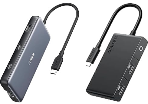Anker USB C Hub with Ethernet, 8-in-1 Multiport Ethernet Adapter & USBC Hub (5-in-1, 4K HDMI) (Bundle)