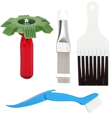 Radiator Cleaner & Air Conditioner Fin Cleaning Tool Kit, Stainless Steel Condenser Fin Comb Brush & Coil Cleaner for AC Unit, Refrigerator, Dryer Vent, Evaporator Repair and Dust Removal