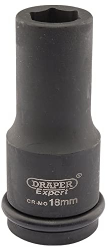 Draper 419D-MM Expert 5050 Square Drive Hi-Torq 6-Point Deep Impact Socket,18mm 3/4-inch