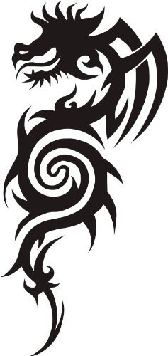 PEMA WANDTATTOO W91 Drache Asia Wall Drucken 40x18, schwarz