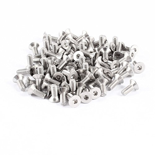 sourcingmap Lot de 100 vis 304HC à tête fraisée à six pans creux M3x8 - sourcingmap®