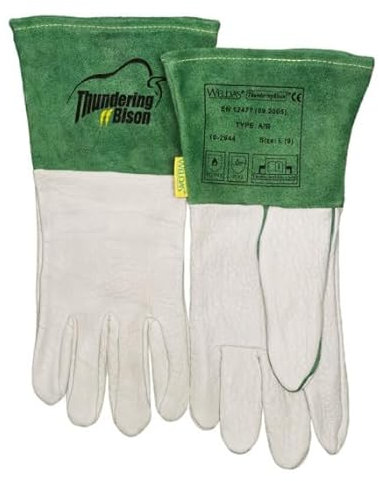 Weldas thunderingbison 10 – 2644, TIG soldadura guantes, mano Bison piel