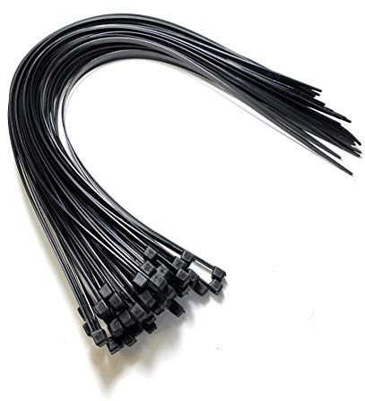TR Ties Extra Wide Plastic Cable Ties - Black/White, Black