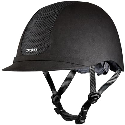 Troxel ES Sleek Horse Riding Helmet, Low-Profile, Self-Adjustable Design, Safety Horseback Riding Gear, Medium (7 - 7-1/4), Black