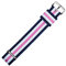 MARBURGER Uhrenarmband 18mm Textil Rose Weiss Blau - Werkzeug Montage Set 9511843000120