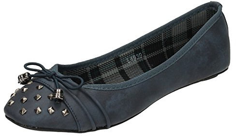 Anne Michelle Damen Ballerina-Schuh mit Nieten, marineblau, 37 EU