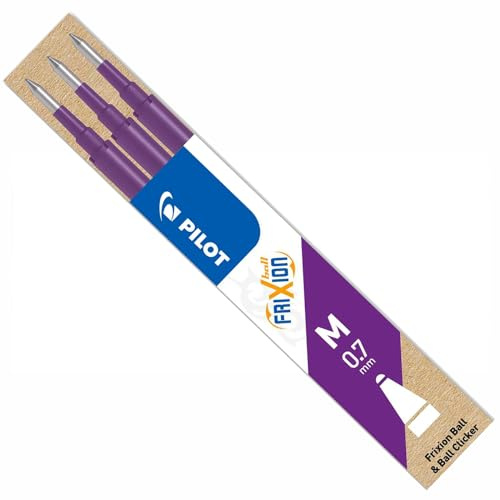 Pilot Frixion 0.7mm Tip Pen Refills Violet - Pack of Three Refills