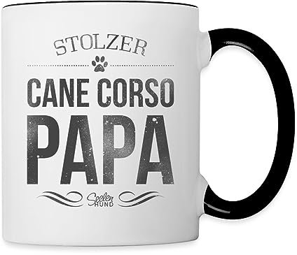 Spreadshirt Stolzer Cane Corso Papa Herrchen Tasse Zweifarbig, One size, Weiß/Schwarz