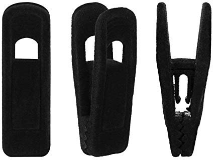 AidShunN Velvet Hangers Clips Set Clothes Pins Strong Finger Grip Flocked Slim-line Lines Pants Hangers(20 PCS,Black)