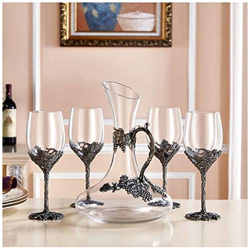 LSRRYD 1500MLWine Aerator Decanter Fast Pourer Breather Tumbler Lead Free Crystal Breather Bourbon Scotch Tequila Rum Vodka Gift Set
