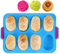 KeepingcooX Mini Baguette Baking Tray, 11x9 in, Non-stick Perforated Pan - Blue, Silicone, Oval