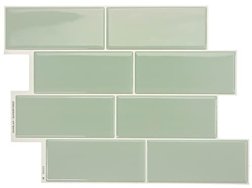 Smart Tiles - Metro Fliesenaufkleber selbstklebend - 4 Bögen à 29,36 cm x 21,29 cm - selbstklebende Fliesen für Küche und Badezimmer – Rückseite 3D, Abziehen und Aufkleben