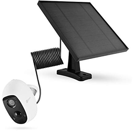 LEICKE Panneau Solaire pour EZVIZ C3A Caméras de sécurité IP externes sans Fil Batterie Rechargeable,résistant aux intempéries,Montage réglable,Alimentation électrique|Câble 3,6m