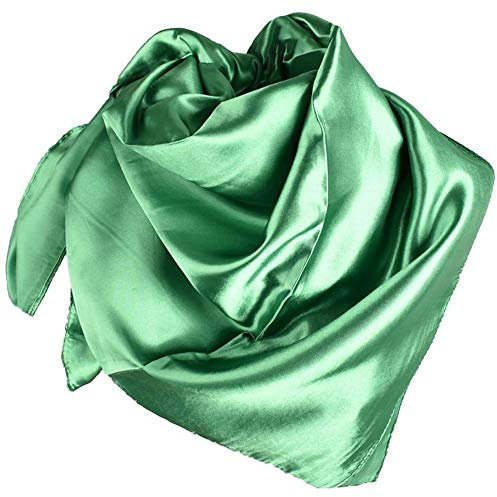 YOFASEN Hijab per Donne - Raso Musulmane Velate Foulard Velo Turbante Sciarpa Scialle Islamico 90×90cm, Verde