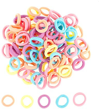 100 Stück Klein Haargummi Elastische Haargummi Kinder Mädchen Mini Haarband Baby Mehrfarbig Soft