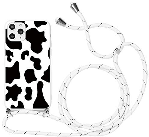 Yoedge Funda con Cuerda para Huawei P20 Lite-5.84, Funda de Silicona Antideslizante Suave TPU para Teléfono Móvil con Colgante Ajustable Collar Correa para el Cuello Cadena Cuerda, Vacas