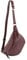 modamoda de - T77 - ital. Hüfttasche Bauchtasche Brusttasche Medium aus weichem Leder, Farbe:Bordeauxviolett