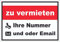 zu vermieten Aufkleber mit Wunschtext A7 (74x105mm)