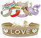 LS-LebenStil Exklusives Statement Armband Quasten besticktes Boho Canvas Webarmband (Love)