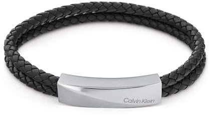 Calvin Klein Lederarmband für Herren Kollektion WRAPPED & BRAIDED Schwarz - 35000097