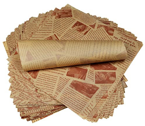 AWCIGG 200 Blatt Deli Papierblätter, 25 x 25 cm, Butterbrotpapier Braun, Pommes Käsepapier Umweltfreundliches Backpapier, Burger Papier, Brotpapier, Fettdichtes Wrap Papier