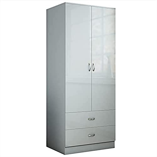 Furnished with Style Wardrobe, Grey, 76 x 181 x 50 cm