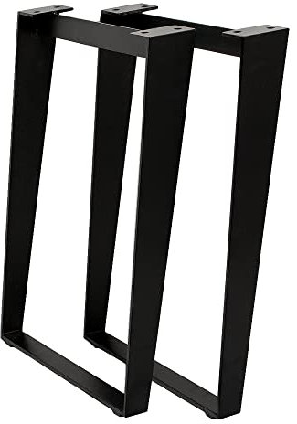 LEBENSwohnART Esstischgestell 2-TLG. Dive-Schräg Schwarz pulverbeschichtet Tischbeine Tischkufen