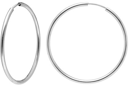 trendor Damen Ohrringe 925 Silber Creolen ⌀ 40 mm eleganter Ohrschmuck für Damen, zauberhafter Silberschmuck, zeitlose Geschenkidee, 15047
