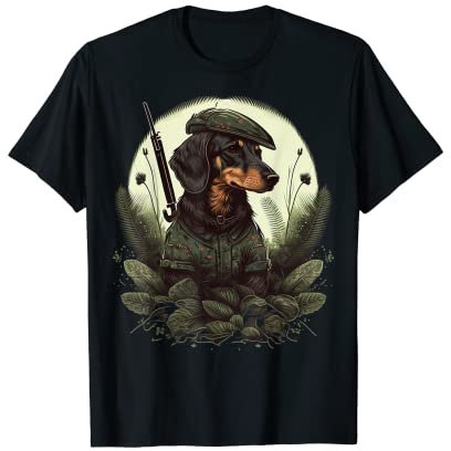 Dackeljäger auf Dackel Spiel Jagd T-Shirt