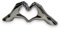 BUSDUGA 4189 Keramik Hand Herz Chrom/Glanz Dekoration 30x10x7cm Skulptur
