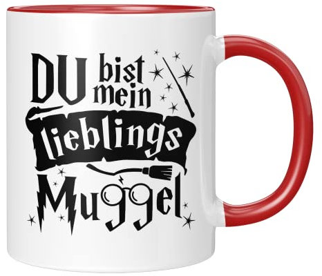 TassenTicker - Du bist mein lieblings Muggel - lustiges Geschenk - Geschenk - Geschenkidee - Freunde - Familie - Freundin - Freund - Kaffeetasse - (Rot)