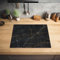 KitchenYeah© Herdabdeckplatte Einteilig Küche Herdabdeckung Induktionsfeld Ceranfeld Herdabdeckplatten Vinyl Matte Aufrollbar Marmor - Schwarz - Gold - Grau - Design - 65x52 cm