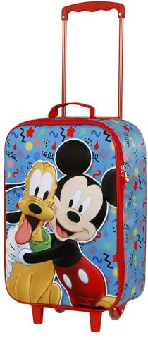 Disney Mates-Soft 3D Trolley-Koffer, Blau, 17 x 33 x 52 cm, Kapazität 26 L