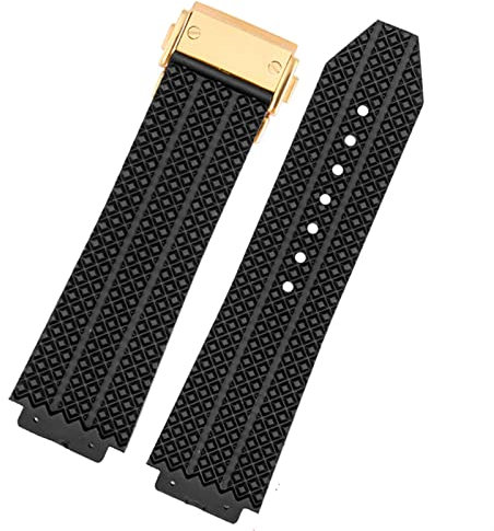 MURVE Für HUBLOT BIG BANG Silikon Uhrenarmband 26mm*19mm 25mm*17mm Wasserdicht Uhrenarmband Uhr Gummi Uhrenarmband, 25-17mm, Achat