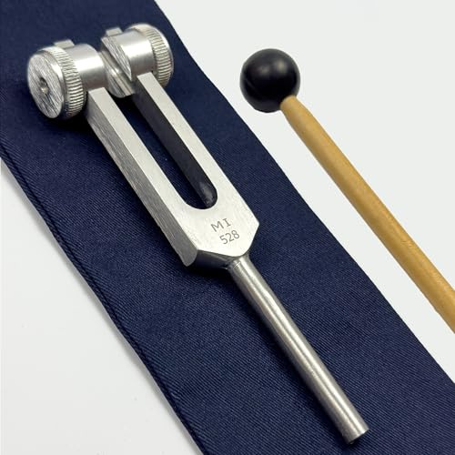 Solfeggio MI Weighted Tuning Fork 528Hz for Healing - Love Frequency 528Hz - Sound Healing and Biological Field Harmonization - Silver