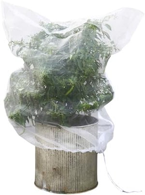 Vagocom Large 2Packs Garden Protection Netting Mesh,4.6 Ft x 5.9 Ft Bird Netting Plant Cover Mulch with Zipper and Drawstring,Protecting Fruit Tree from Bird Deer Squirrel Animals