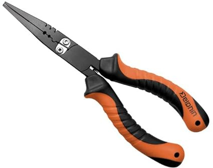 Delphin Zange Multi+Cut, Zubehörzange, 18cm, schwarz-orange, ergonomischer Griff, mit Cutter