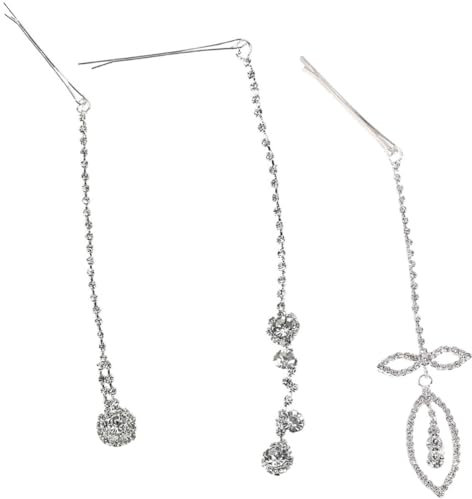 Beaupretty 3st Haarschmuck Nr. 1 Haarnadel Bobby-haarnadel Haarnadel Kristall Haargabel Metall Haarstyling-clips Haarnadeln Metall Legierung Strass Braut Anhänger Hochzeit