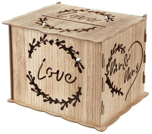 SANTEX 8495-26, Tirelire Mariage en Bois 22x30cm
