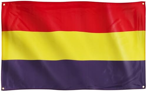 Runesol Bandera Española Republicana, 91x152cm, 3ft x 5ft, 4 Ojales, Ojal en Cada Esquina, Tricolor, República, Banderas Premium, Interior, Exterior, Colores Vivos