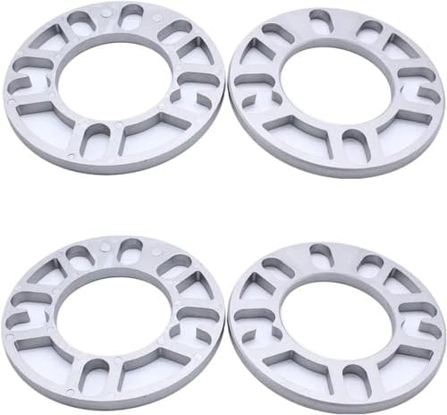 SHLPDFM 4x 10mm Universal Spurverbreiterungen 4 Löcher,5 Löcher Radabstandshalter Unterlegscheiben Aluminum 98mm bis 120mm